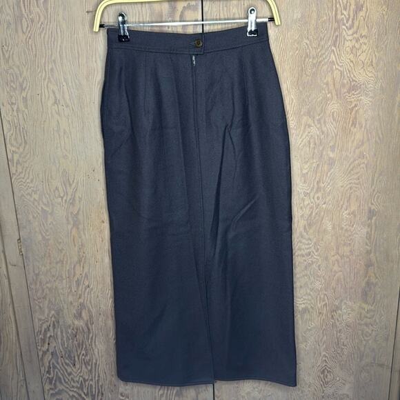 Vintage NWT Umberto Ginocchietti Women's Charcoal Gray Maxi Straight Skirt - Picture 2 of 8